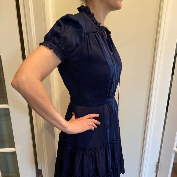 Diane von Furstenberg navy tiered dress size 8 - Picture 2 of 14